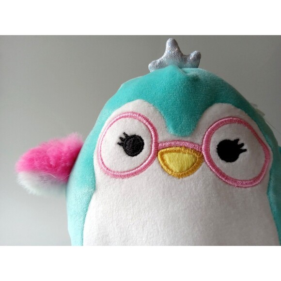 NWT 2024 Squishmallows 5” Raina Blue Penguin with Pink Glasses Fuzzy Wings Plush - Picture 1 of 10